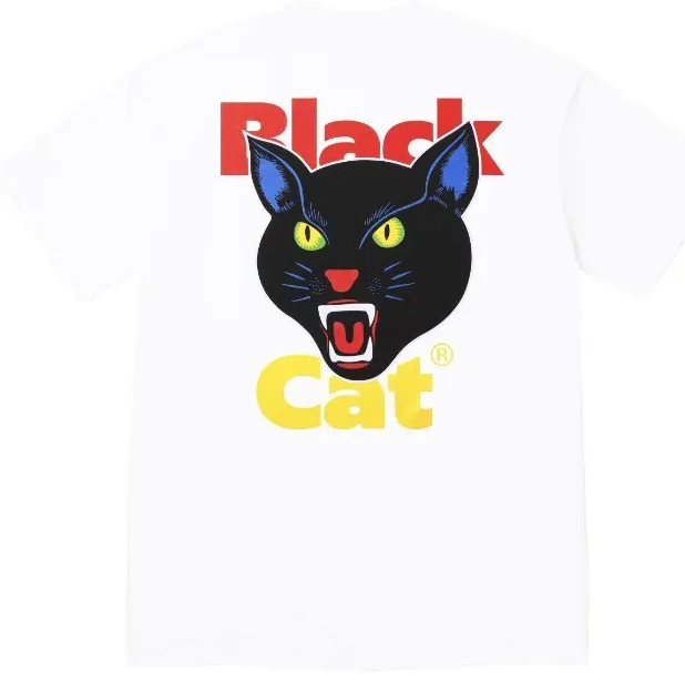and CAT M TEE 24 XL BLACK L S Black White Black Cat 1013